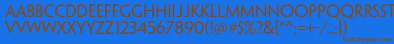 PenumbrasansstdRegular-Schriftart – Braune Schriften auf blauem Hintergrund