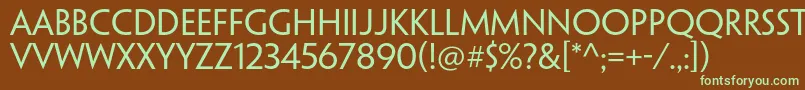 PenumbrasansstdRegular-fontti – vihreät fontit ruskealla taustalla