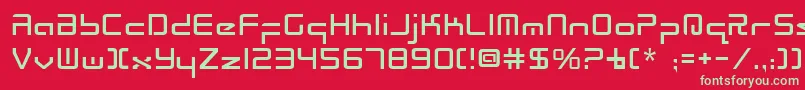 フォントRadio Space – 赤い背景に緑の文字