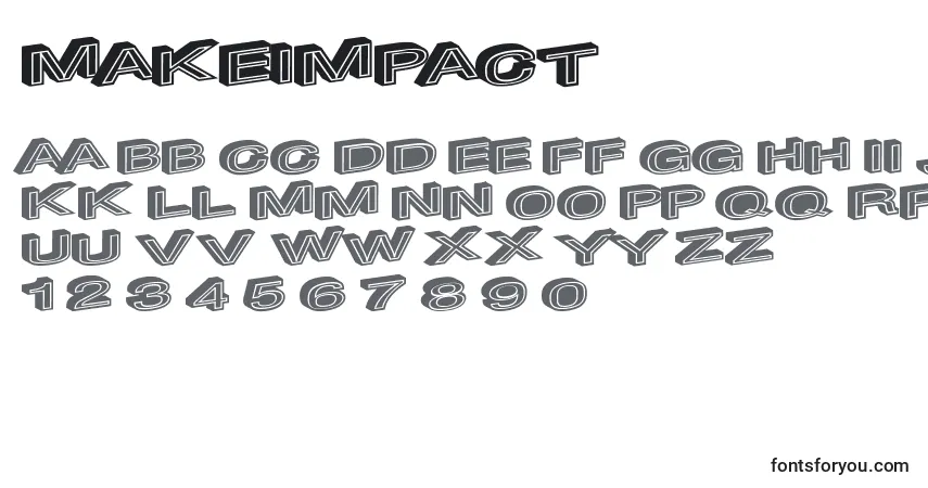 Makeimpact Font – alphabet, numbers, special characters