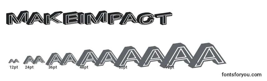 sizes of makeimpact font, makeimpact sizes