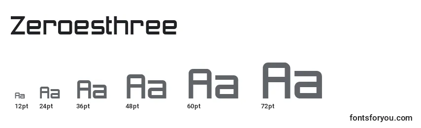 sizes of zeroesthree font, zeroesthree sizes