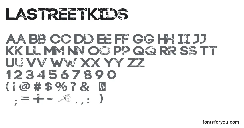 characters of lastreetkids font, letter of lastreetkids font, alphabet of  lastreetkids font