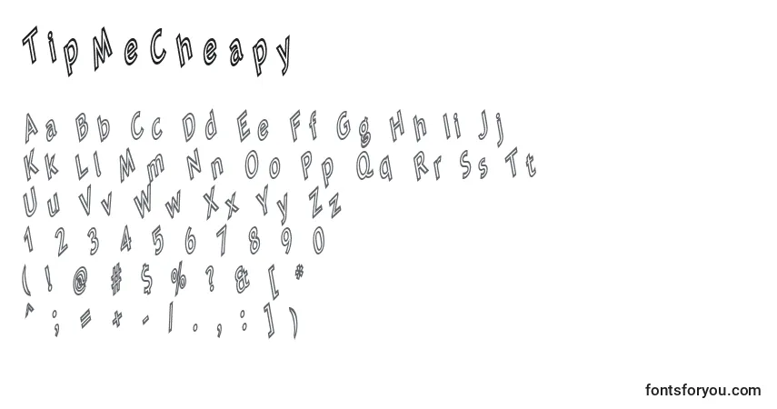 characters of tipmecheapy font, letter of tipmecheapy font, alphabet of  tipmecheapy font