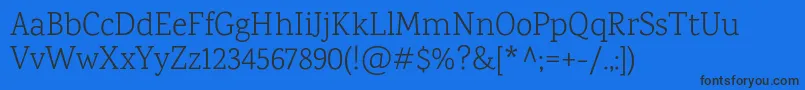 KarmaLight Font – Black Fonts on Blue Background