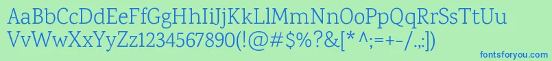 KarmaLight Font – Blue Fonts on Green Background