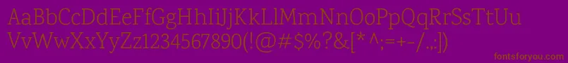 KarmaLight Font – Brown Fonts on Purple Background