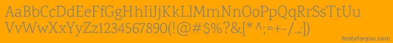 KarmaLight Font – Gray Fonts on Orange Background