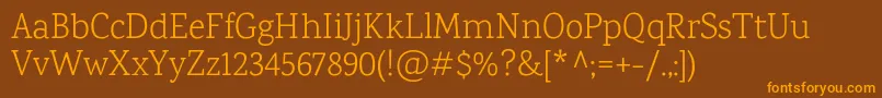KarmaLight Font – Orange Fonts on Brown Background