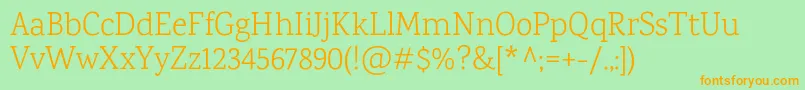 KarmaLight Font – Orange Fonts on Green Background