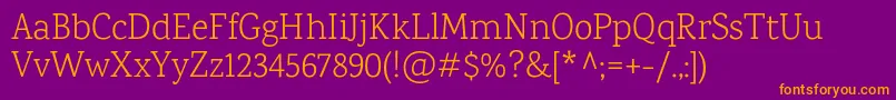 KarmaLight Font – Orange Fonts on Purple Background