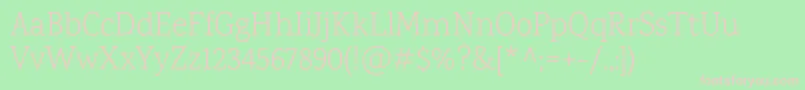 KarmaLight Font – Pink Fonts on Green Background