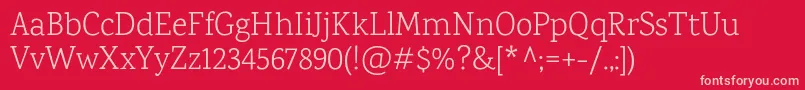 KarmaLight Font – Pink Fonts on Red Background
