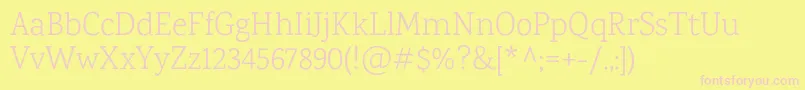 KarmaLight Font – Pink Fonts on Yellow Background