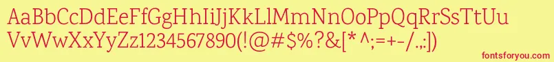 KarmaLight Font – Red Fonts on Yellow Background