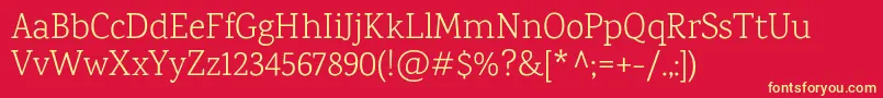 KarmaLight Font – Yellow Fonts on Red Background