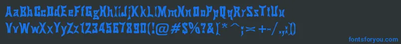 PinchDrunk Font – Blue Fonts on Black Background