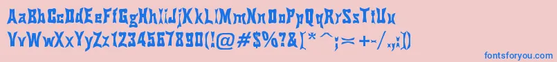 Weitere Informationen zur PinchDrunk-Schriftart PinchDrunk-Schriftart – Blaue Schriften auf rosa Hintergrund