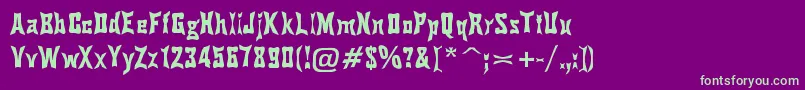 PinchDrunk-fontti – vihreät fontit violetilla taustalla