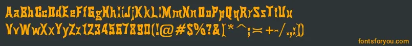 PinchDrunk Font – Orange Fonts on Black Background