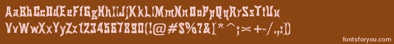 フォントPinchDrunk – 茶色の背景にピンクのフォント