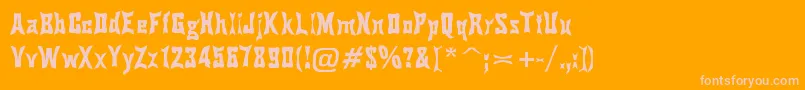Fonte PinchDrunk – fontes rosa em um fundo laranja