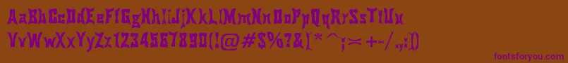 PinchDrunk Font – Purple Fonts on Brown Background