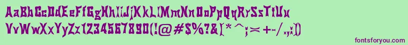 PinchDrunk Font – Purple Fonts on Green Background