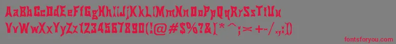 PinchDrunk Font – Red Fonts on Gray Background