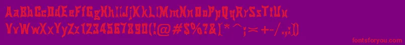 PinchDrunk Font – Red Fonts on Purple Background