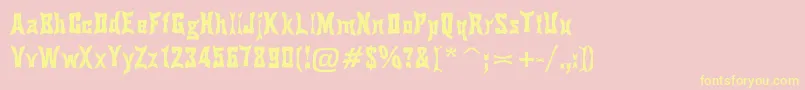 PinchDrunk Font – Yellow Fonts on Pink Background