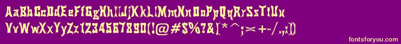 PinchDrunk Font – Yellow Fonts on Purple Background