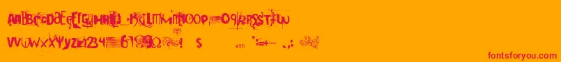 CocaineSans Font – Red Fonts on Orange Background