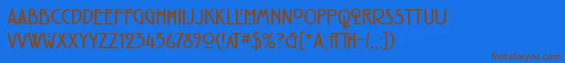 RenniemackintoshitcTtBold Font – Brown Fonts on Blue Background