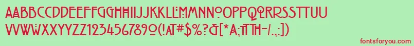 RenniemackintoshitcTtBold Font – Red Fonts on Green Background