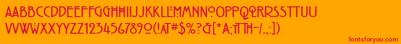 RenniemackintoshitcTtBold Font – Red Fonts on Orange Background