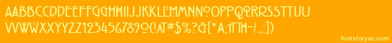RenniemackintoshitcTtBold Font – Yellow Fonts on Orange Background