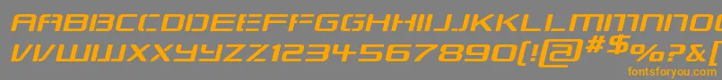 RepublikapsExpItalic-Schriftart – Orangefarbene Schriften auf grauem Hintergrund