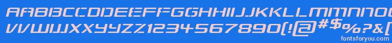 RepublikapsExpItalic-Schriftart – Rosa Schriften auf blauem Hintergrund