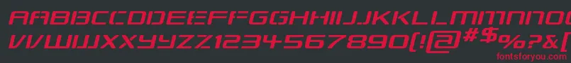 フォントRepublikapsExpItalic – 黒い背景に赤い文字