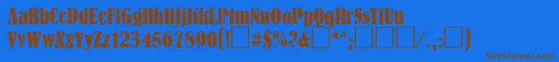 Police Bernhardctt – polices brunes sur fond bleu