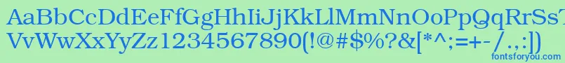 Шрифт Bookmangtt – синие шрифты на зелёном фоне