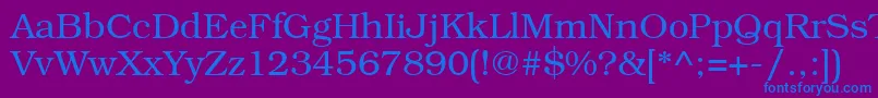 Bookmangtt Font – Blue Fonts on Purple Background