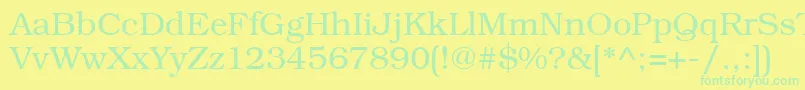 Bookmangtt Font – Green Fonts on Yellow Background