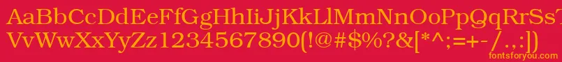 フォントBookmangtt – 赤い背景にオレンジの文字