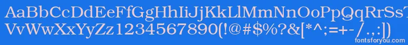 フォントBookmangtt – ピンクの文字、青い背景
