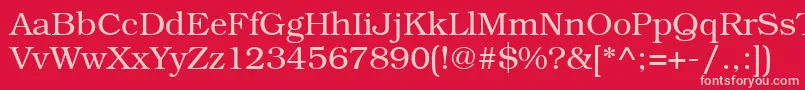 フォントBookmangtt – 赤い背景にピンクのフォント