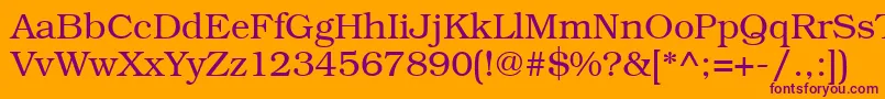 フォントBookmangtt – オレンジの背景に紫のフォント