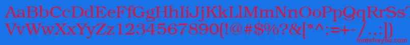 Bookmangtt Font – Red Fonts on Blue Background