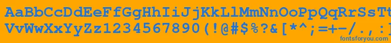 フォントTexgyrecursorBold – オレンジの背景に青い文字